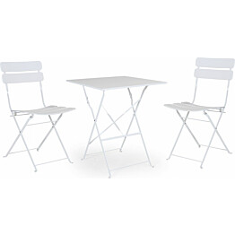 Pöytäryhmä Esino taitettava pöytä + 2 tuolia valkoinen