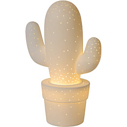 Pöytävalaisin Lucide Cactus, Ø20 cm, valkoinen
