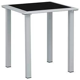 Puutarhapöytä musta ja hopea 41x41x45 cm teräs ja lasi