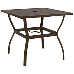 Puutarhapöytä, ruskea/teräs, eri kokoja