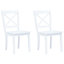 Ruokapöydän tuolit 1 2 kpl kumipuu valkoinen