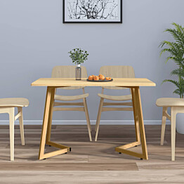 Ruokapöytä 120x60x74 cm MDF ja rauta vaaleanruskea