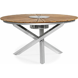 Ruokapöytä Bastad halk150 cm hopea/tiikki