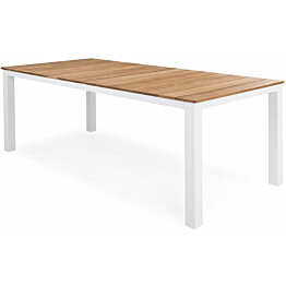 Ruokapöytä Olive, 210x100cm, valkoinen/tiikki
