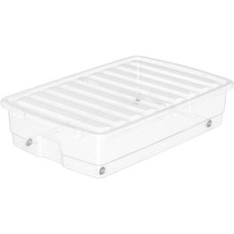 Sängynaluslaatikko SmartStore 46 l pyörillä läpinäkyvä