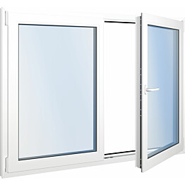 Seicom Classic RO 3K 3-lasinen kippi-ikkuna, PVC, B-malli yksiaukkoisella karmilla, leveys 2300 - 2390 mm