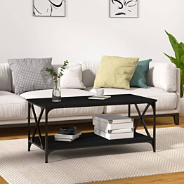 Sohvapöytä 100x50x45 cm tekninen puu ja rauta musta