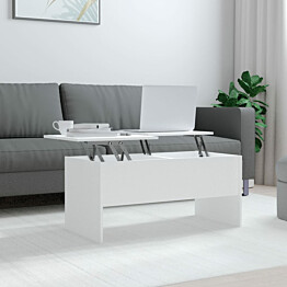 Sohvapöytä 102x50,5x46,5 cm tekninen puu valkoinen