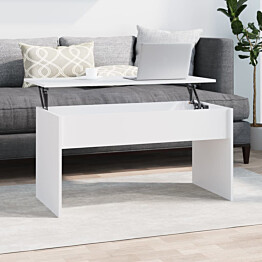 Sohvapöytä 102x50,5x52,5 cm tekninen puu valkoinen