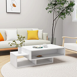 Sohvapöytä 105x55x32 cm lastulevy valkoinen