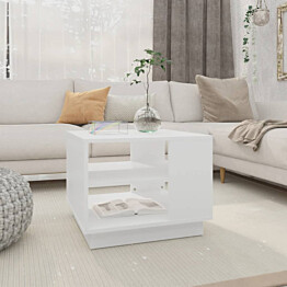 Sohvapöytä 55x55x43 cm lastulevy valkoinen