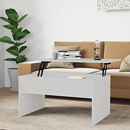 Sohvapöytä 80x50,5x41,5 cm tekninen puu valkoinen