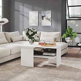 Sohvapöytä 90x60x46,5 cm lastulevy valkoinen