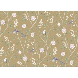 Tapetti Boråstapeter Oriental Dreams, Paradise Birds, 1902, 0.53x10.05m, kultainen