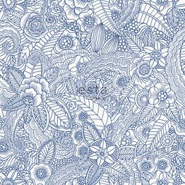 Tapetti Esta Cabana 148615 0,53x10,05 m  sininen/valkoinen