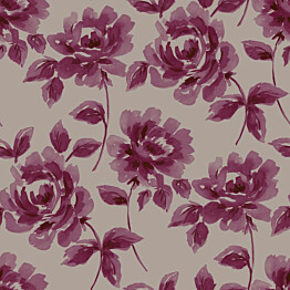 Tapetti Watercolor Painting Roses 128017 0,53x10,05 m purppura/taupe non-woven