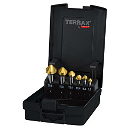 Kärkiupotinsarja Terrax 6,3-20,5 mm C90° HSS-TiN 6-os. DIN335