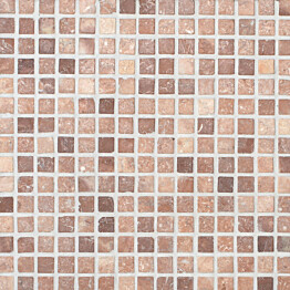 Travertiinimosaiikki Qualitystone Square Coco Brown verkolla 20 x 20 mm