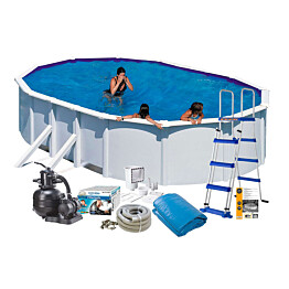 Uima-allaspaketti Swim &amp; Fun Basic 120, 610 x 375 cm valkoinen