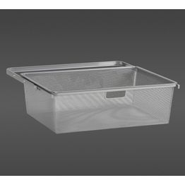 Ulosvedettävä, platinan värinen, 18,5 cm korkuinen Meshkori 60 sopii mainiosti vaikkapa vaatesäilytykseen