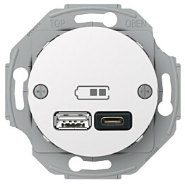 USB-latauspistorasia Schneider Electric A + C 2,4 valkoinen Renova