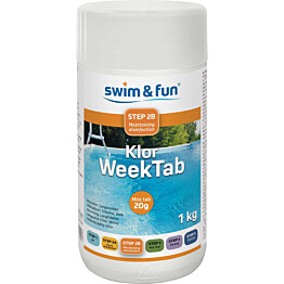 Viikkokloori Swim &amp; Fun Klor Week Tab 1 kg, 20 g / kpl