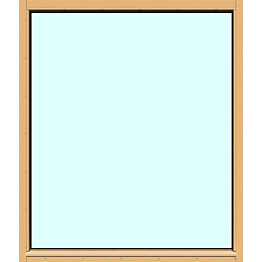 Yksilasinen ikkuna HR-Ikkunat 12x14 suojakäsitelty karmi kiinteä ikkuna tasolasi