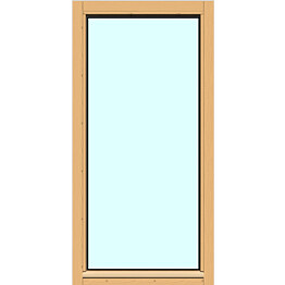 Yksilasinen ikkuna HR-Ikkunat 6x12 suojakäsitelty karmi kiinteä ikkuna karkaistu turvalasi