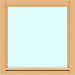 Yksilasinen ikkuna HR-Ikkunat 6x6 suojakäsitelty karmi kiinteä ikkuna tasolasi