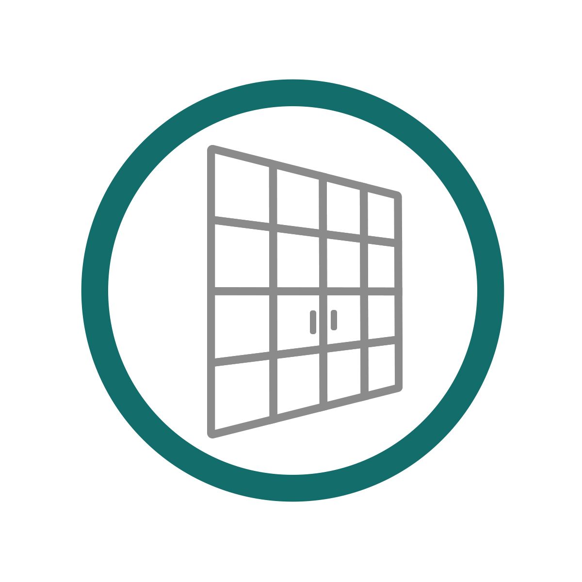 Lasiseinä ovella ja sivulaseilla