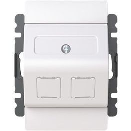 Datarasia Abb Saga 2xRJ45 100mm vino, valkoinen