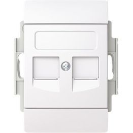 Datarasia Abb Saga 2xRJ45 keystone 100mm, valkoinen