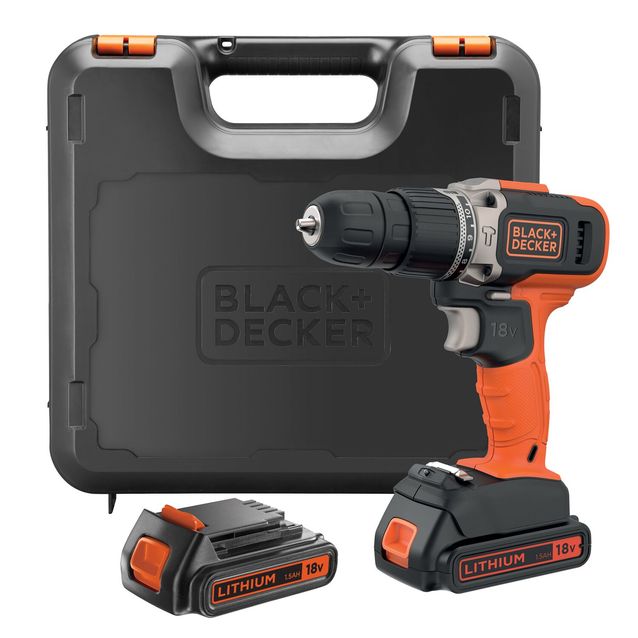 Akkuiskuporakone Black+Decker BCD003C2K 18V 2x1,5 Ah akuilla
