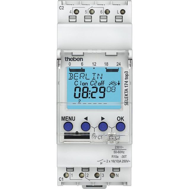Digitaalinen kellokytkin Theben Selekta 174 Top3, Astro-kellokytkin viikko-ohjelmalla