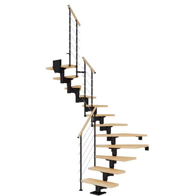 Portaat Dolle Cork Style 6 -kaide lakattu pyökki musta U-malli eri kokoja