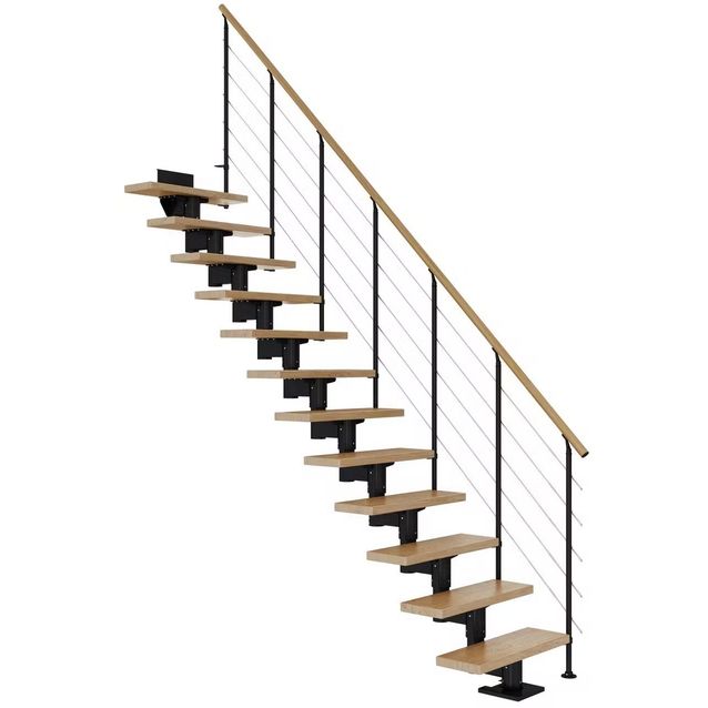 Portaat Dolle Cork Style 6 -kaide lakattu tammi musta suora eri kokoja