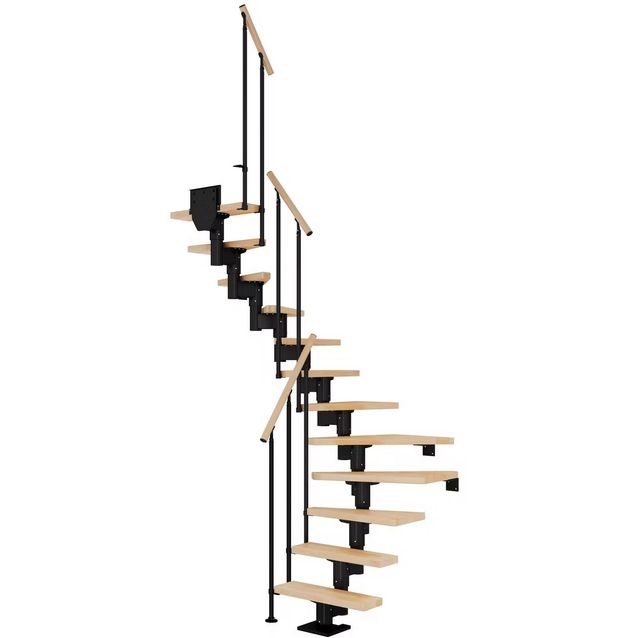 Portaat Dolle Dublin Classic II -kaide lakattu pyökki musta U-malli eri kokoja