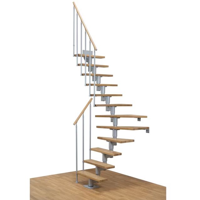 Portaat Dolle Dublin Classic II -kaide lakattu tammi harmaa L-malli eri kokoja