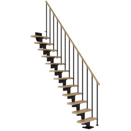 Portaat Dolle Dublin Classic II -kaide lakattu tammi musta suora eri kokoja