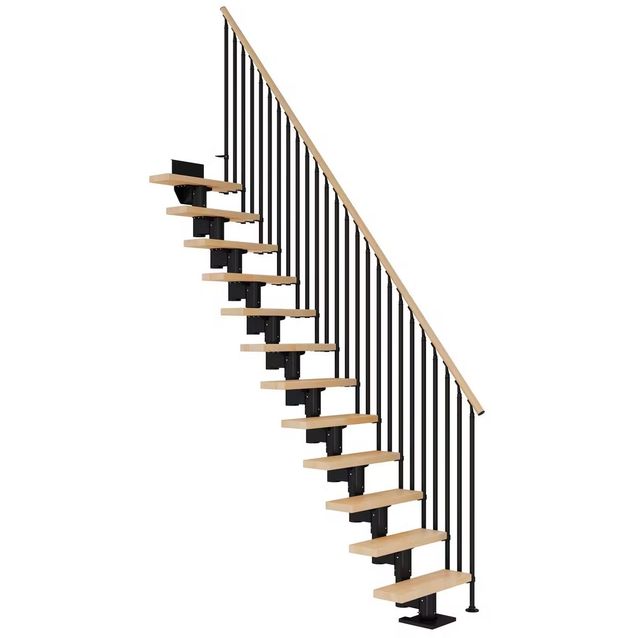 Portaat Dolle Dublin Classic III -kaide lakattu pyökki musta suora eri kokoja