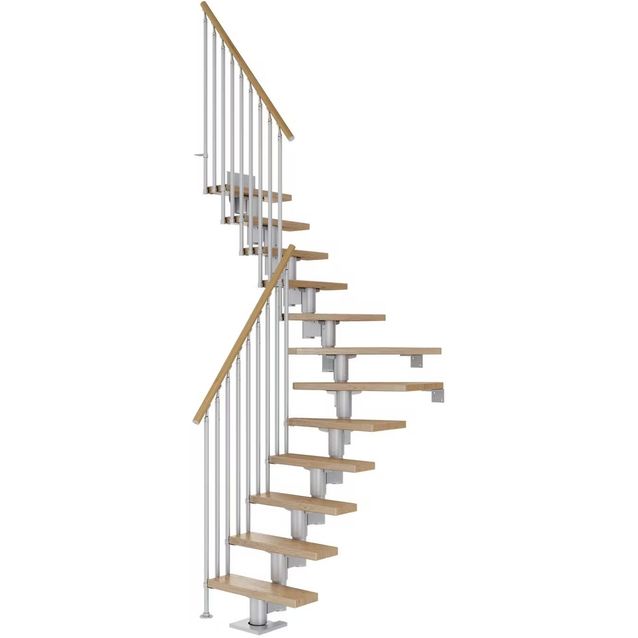 Portaat Dolle Dublin Classic III -kaide lakattu tammi harmaa L-malli pituus eri kokoja