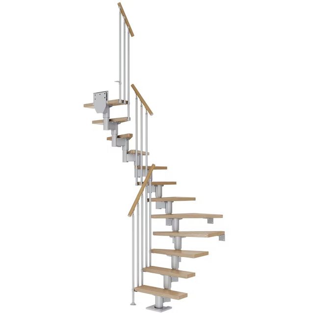 Portaat Dolle Dublin Classic III -kaide lakattu tammi harmaa U-malli eri kokoja