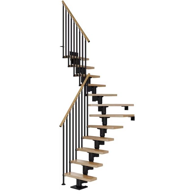 Portaat Dolle Dublin Classic III -kaide lakattu tammi musta L-malli eri kokoja