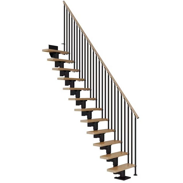 Portaat Dolle Dublin Classic III -kaide lakattu tammi musta suora eri kokoja