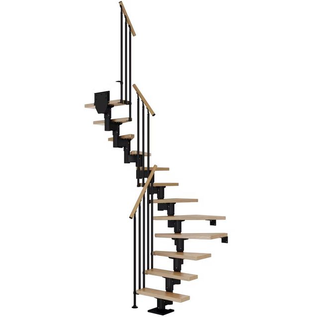 Portaat Dolle Dublin Classic III -kaide lakattu tammi musta U-malli eri kokoja