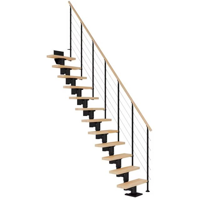 Portaat Dolle Dublin Style 6 -kaide lakattu pyökki musta suora eri kokoja