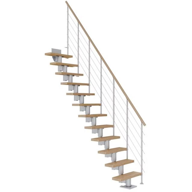 Portaat Dolle Dublin Style 6 -kaide lakattu tammi harmaa suora eri kokoja