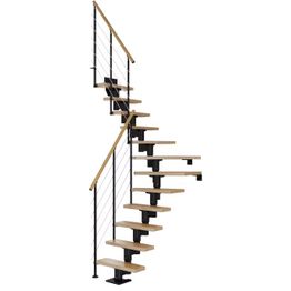 Portaat Dolle Dublin Style 6 -kaide lakattu tammi musta L-malli eri kokoja