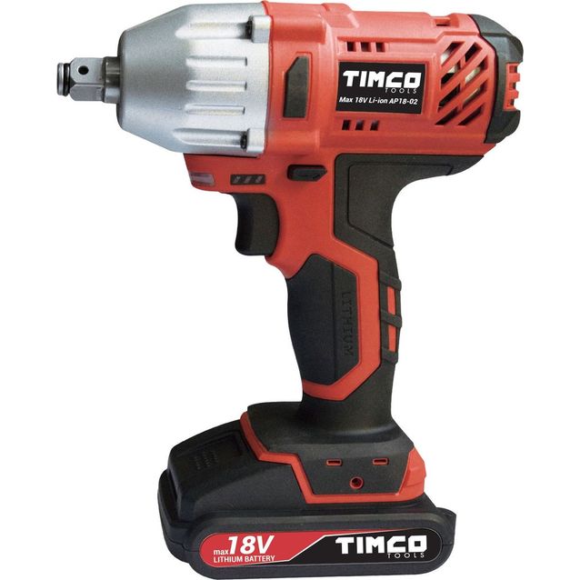 Mutterinväännin ja hylsyt Timco, 18V, 2Ah, 380Nm 