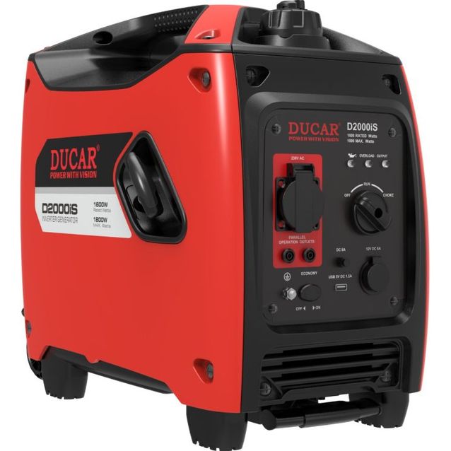 Aggregaatti Ducar D2000iS, 1800/1600W, renkailla ja vetokahvalla